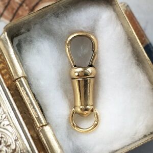 antique 18K gold French dog clip watch chain necklace pendant hallmarks estate